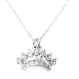 Juicy Couture Silvertone crown necklace